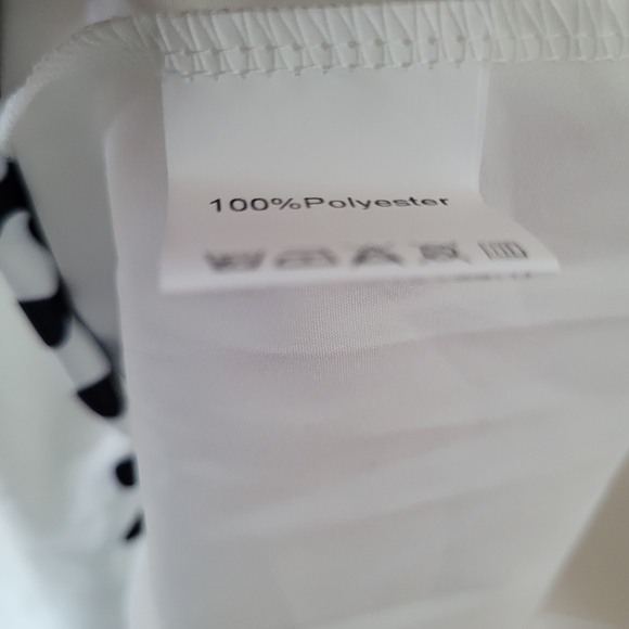 Feminine Black and White Damask Pattern Dress Bow Tie Straps Size Medium - Picture 4 of 7